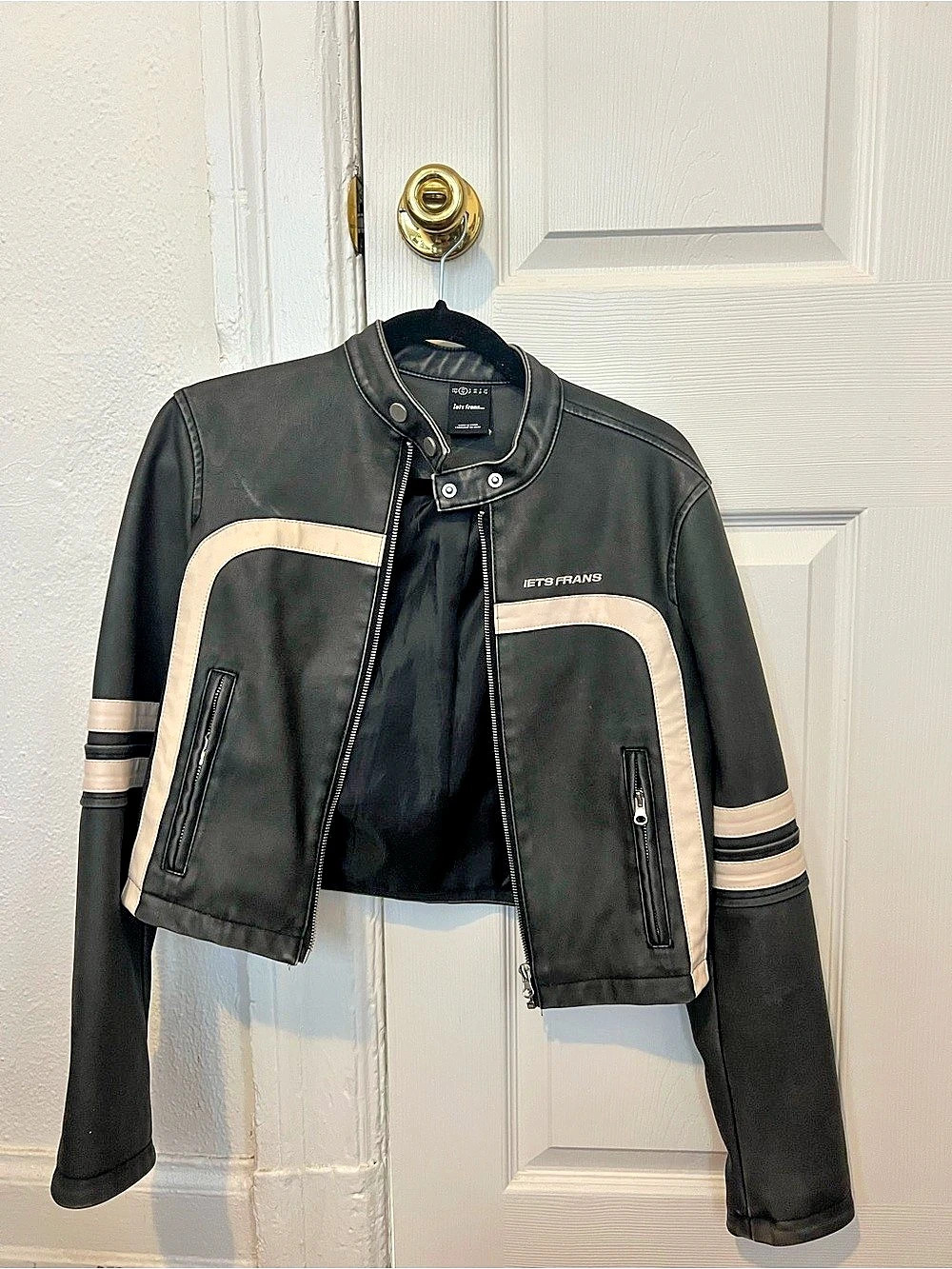 Leather Moto Racer Jacket Size Medium